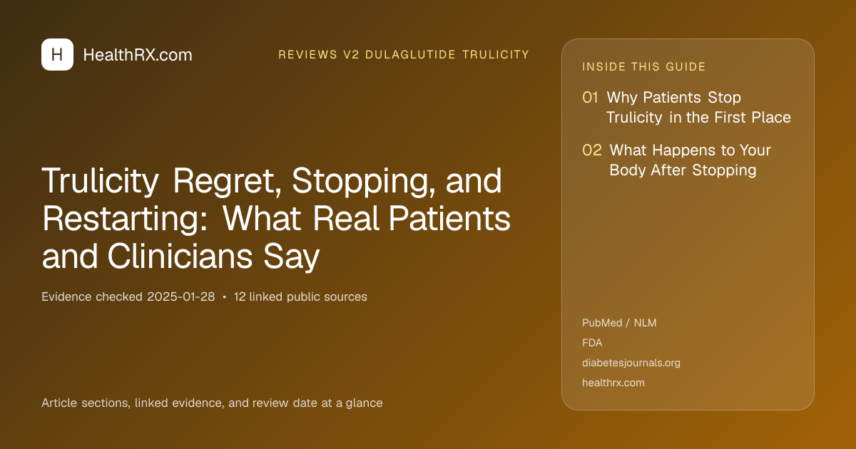 Evidence overview for Trulicity Regret, Stopping, and Restarting: What Real Patients and Clinicians Say