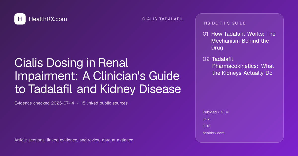 Evidence overview for Cialis Dosing in Renal Impairment: A Clinician's Guide to Tadalafil and Kidney Disease