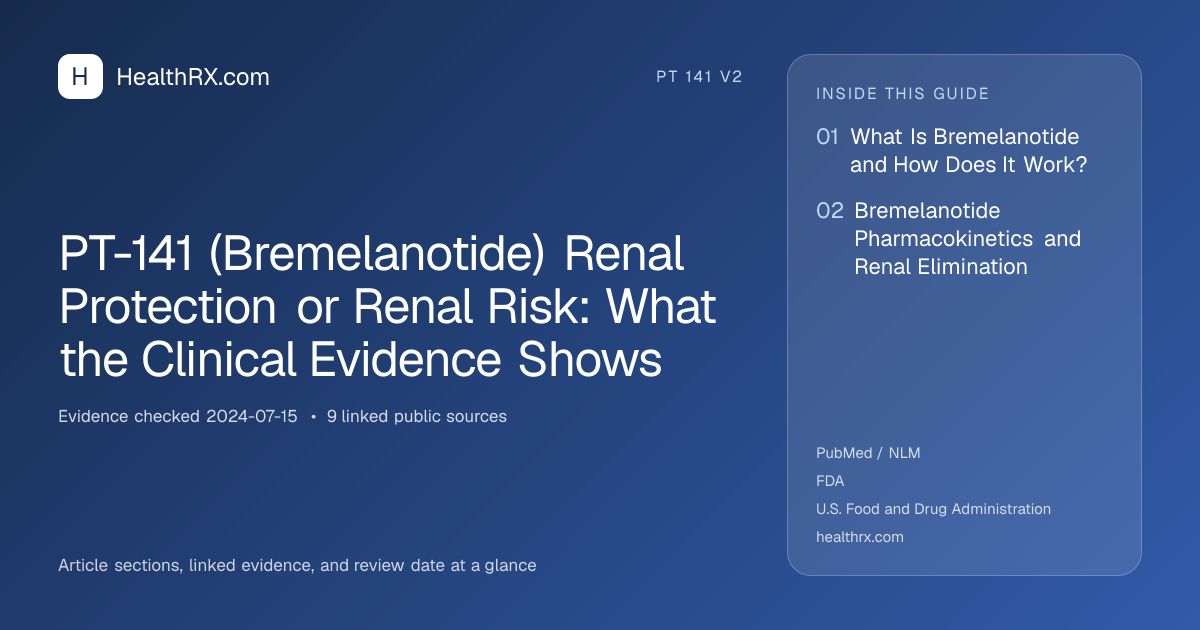Evidence overview for PT-141 (Bremelanotide) Renal Protection or Renal Risk: What the Clinical Evidence Shows