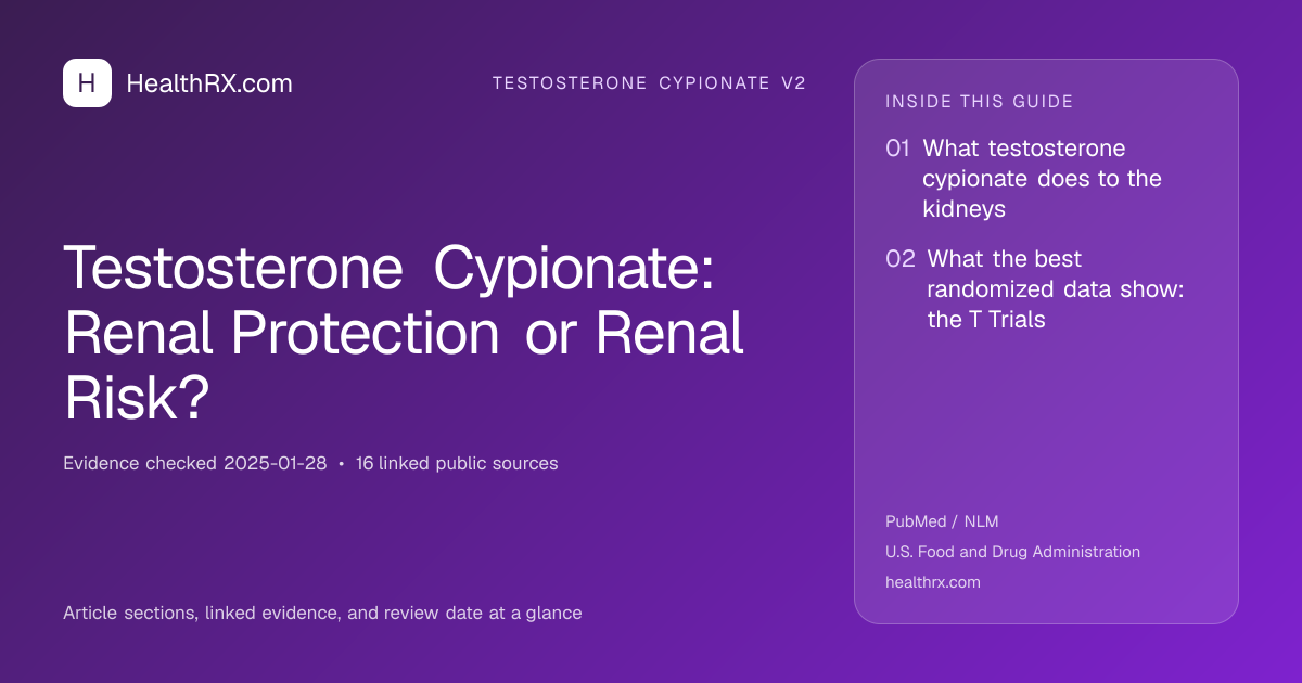 Evidence overview for Testosterone Cypionate: Renal Protection or Renal Risk?