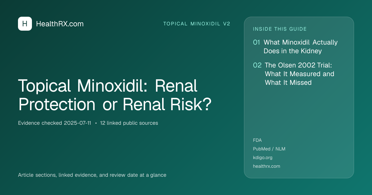 Evidence overview for Topical Minoxidil: Renal Protection or Renal Risk?