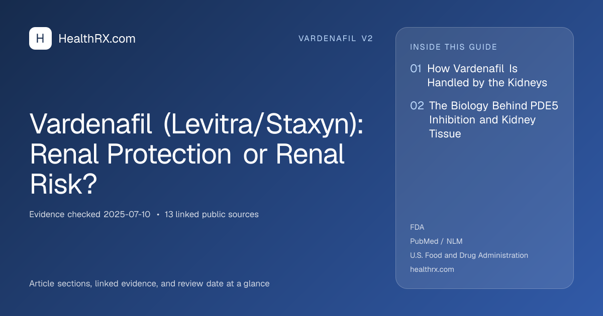 Evidence overview for Vardenafil (Levitra/Staxyn): Renal Protection or Renal Risk?