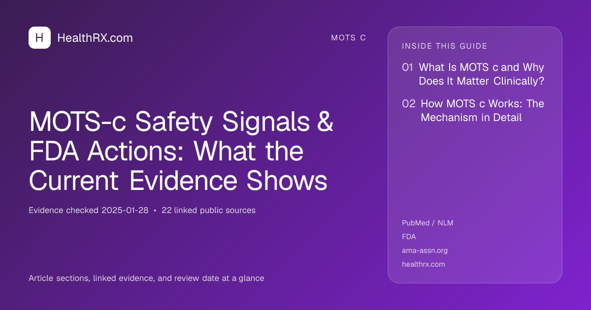 Evidence overview for MOTS-c Safety Signals & FDA Actions: What the Current Evidence Shows
