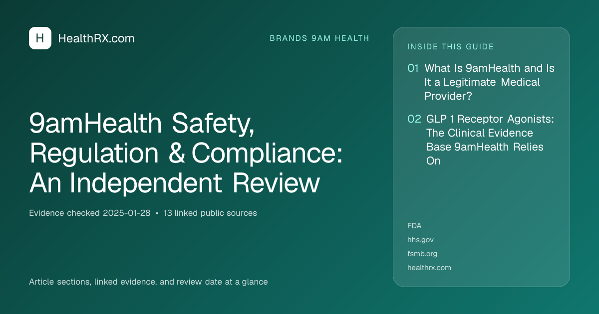 Evidence overview for 9amHealth Safety, Regulation & Compliance: An Independent Review
