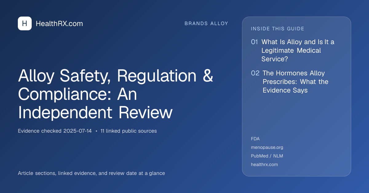 Evidence overview for Alloy Safety, Regulation & Compliance: An Independent Review