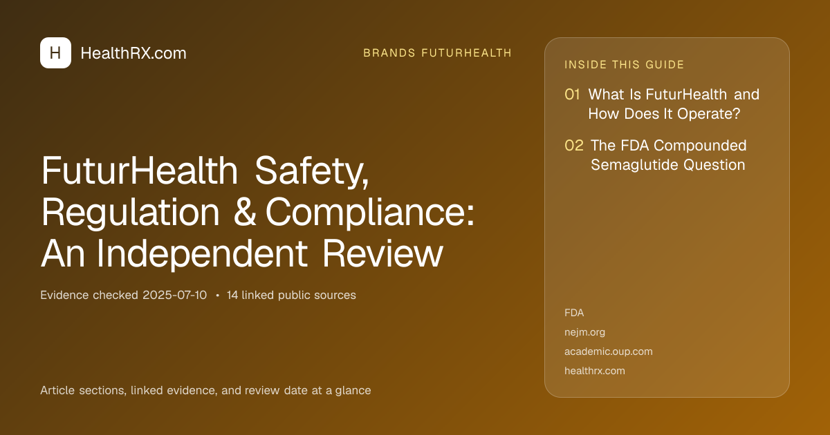 Evidence overview for FuturHealth Safety, Regulation & Compliance: An Independent Review