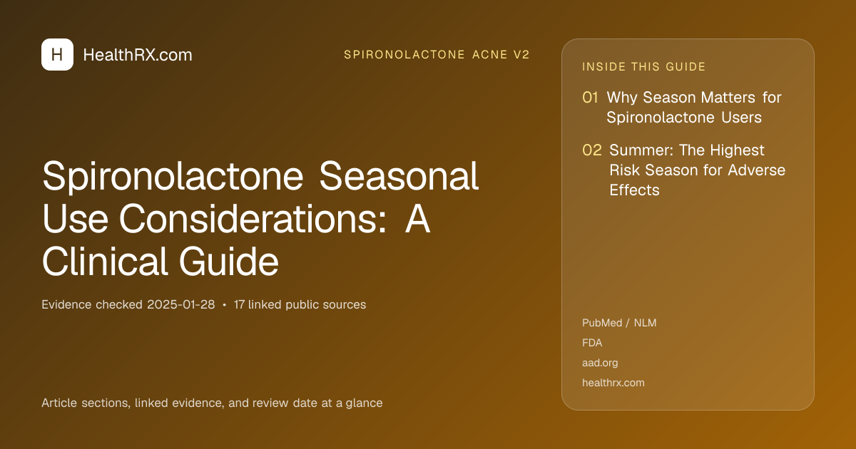 Evidence overview for spironolactone acne v2: Spironolactone Seasonal Use Considerations: A Clinical Guide