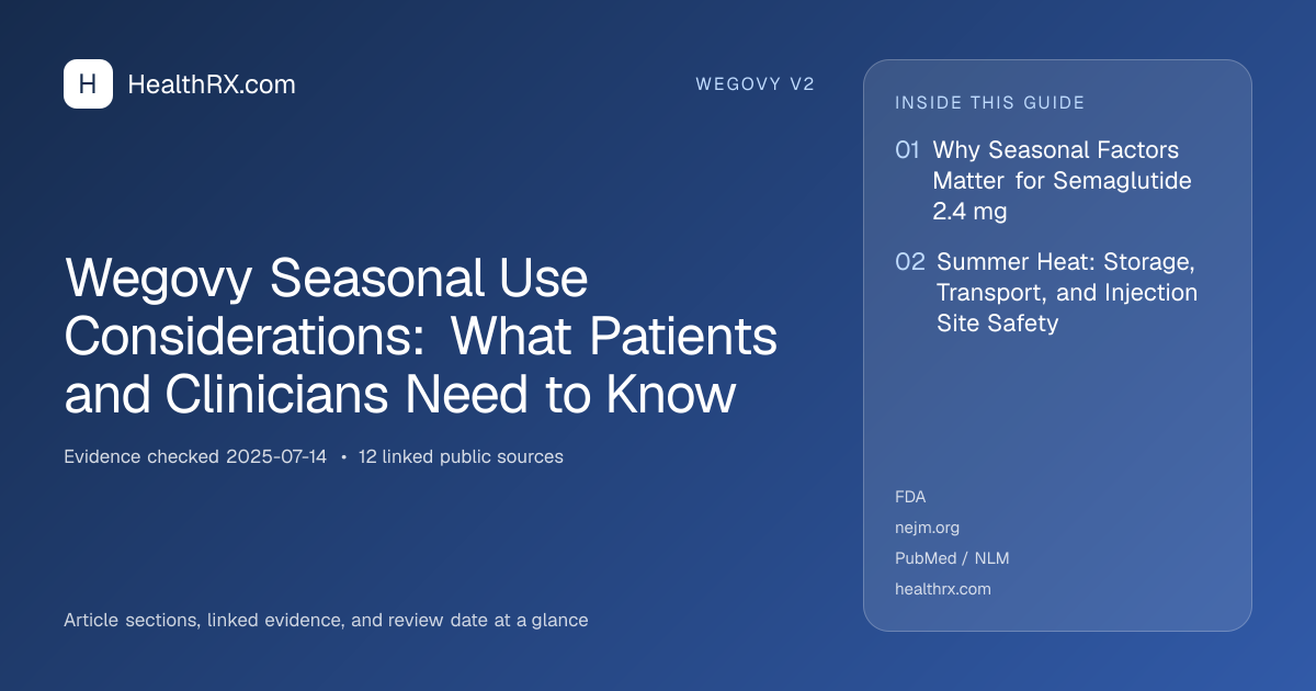 Evidence overview for Wegovy Seasonal Use Considerations: What Patients and Clinicians Need to Know