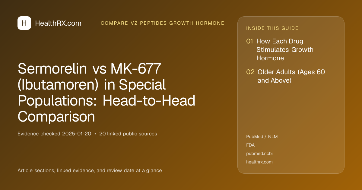 Evidence overview for Sermorelin vs MK-677 (Ibutamoren) in Special Populations: Head-to-Head Comparison