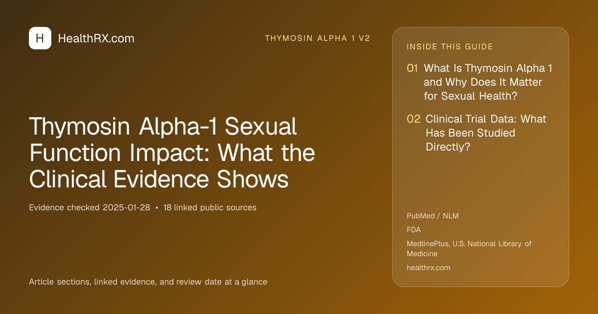Evidence overview for Thymosin Alpha-1 Sexual Function Impact: What the Clinical Evidence Shows