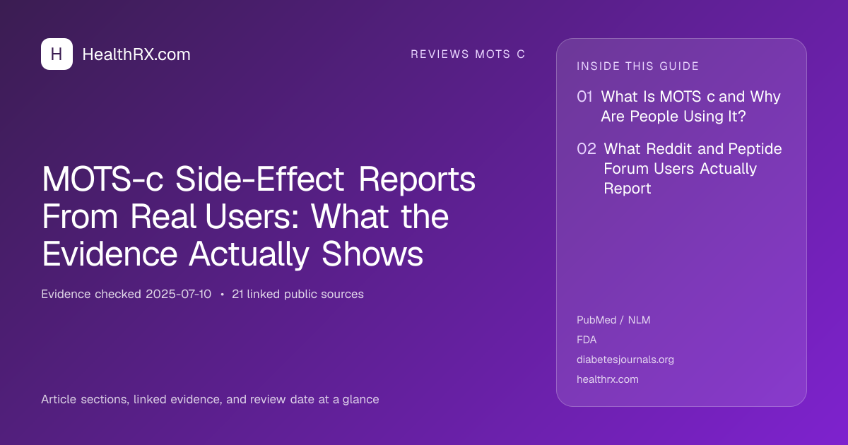 Evidence overview for MOTS-c Side-Effect Reports From Real Users: What the Evidence Actually Shows