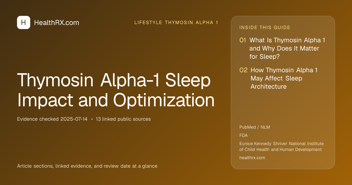 Evidence overview for Thymosin Alpha-1 Sleep Impact and Optimization
