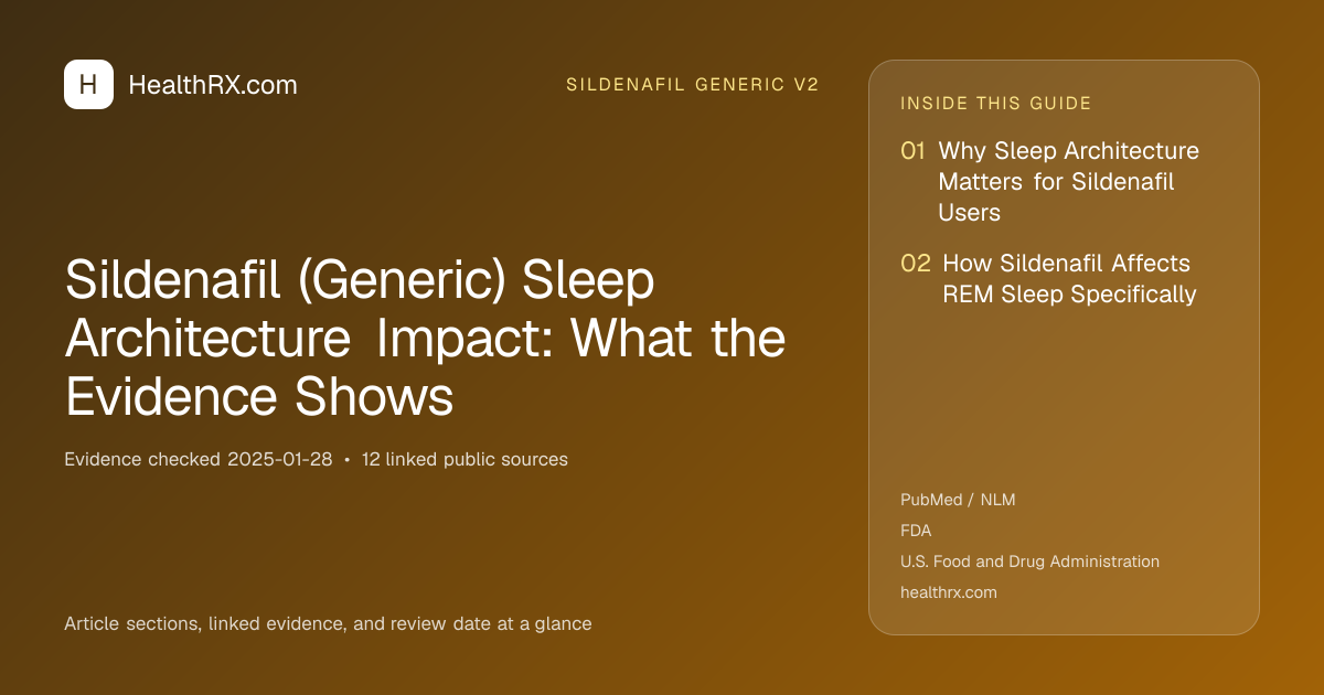 Evidence overview for sildenafil generic v2: Sildenafil (Generic) Sleep Architecture Impact: What the Evidence Shows