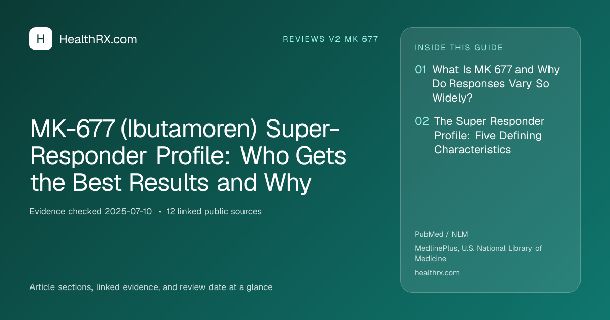 Evidence overview for reviews v2 mk 677: MK-677 (Ibutamoren) Super-Responder Profile: Who Gets the Best Results and Why