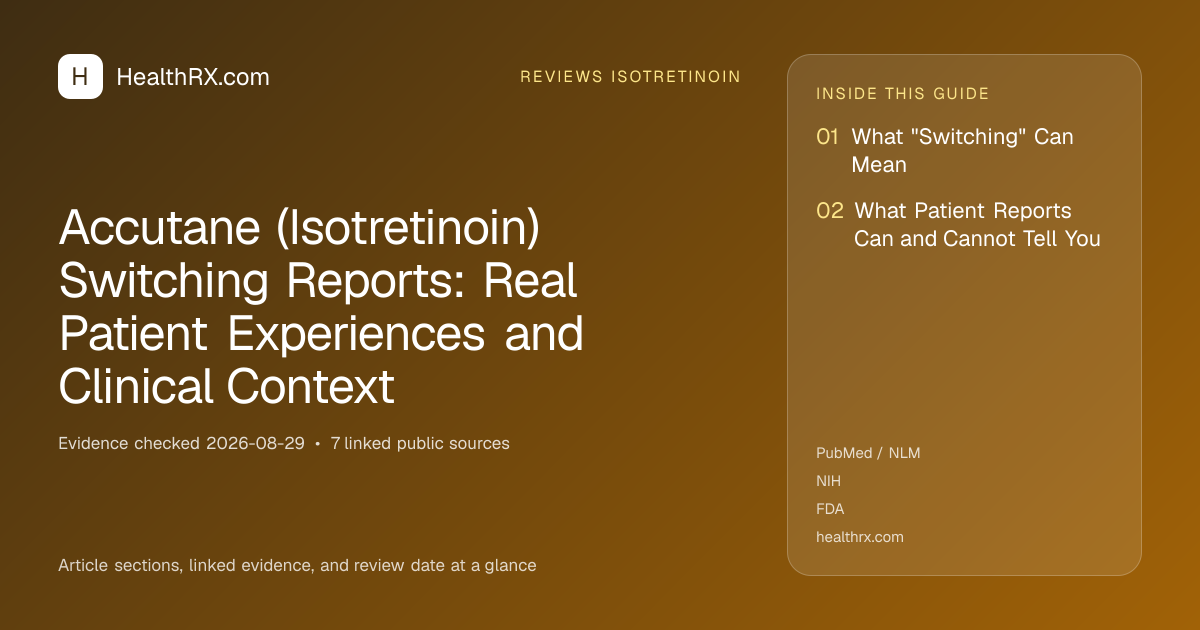 Evidence overview for reviews isotretinoin: Accutane (Isotretinoin) Switching Reports: Real Patient Experiences and Clinical Context