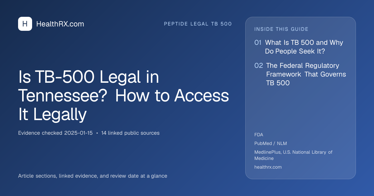 Evidence overview for Is TB-500 Legal in Tennessee? How to Access It Legally