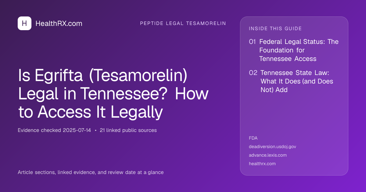 Evidence overview for Is Egrifta (Tesamorelin) Legal in Tennessee? How to Access It Legally