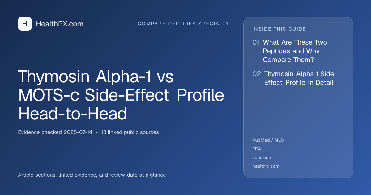 Evidence overview for Thymosin Alpha-1 vs MOTS-c Side-Effect Profile Head-to-Head