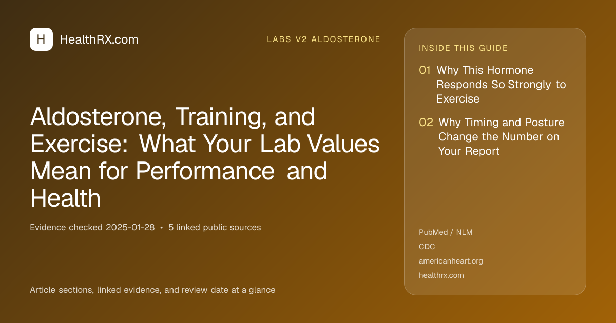 Evidence overview for Aldosterone, Training, and Exercise: What Your Lab Values Mean for Performance and Health