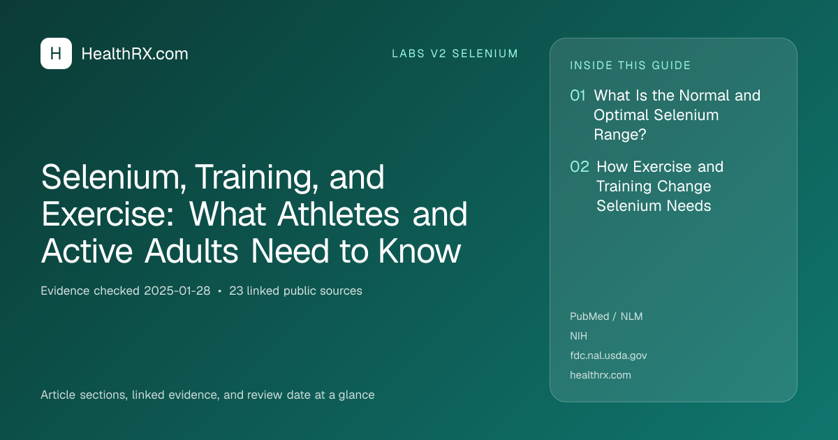 Evidence overview for Selenium, Training, and Exercise: What Athletes and Active Adults Need to Know