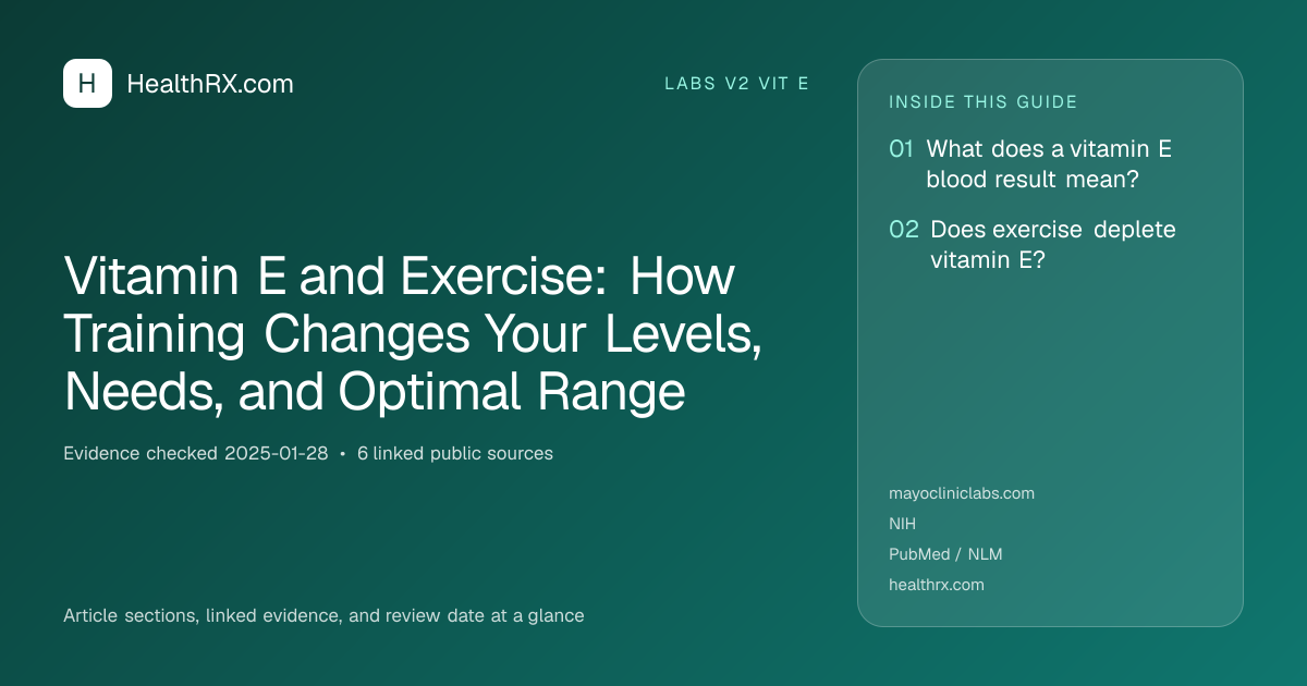 Evidence overview for Vitamin E and Exercise: How Training Changes Your Levels, Needs, and Optimal Range