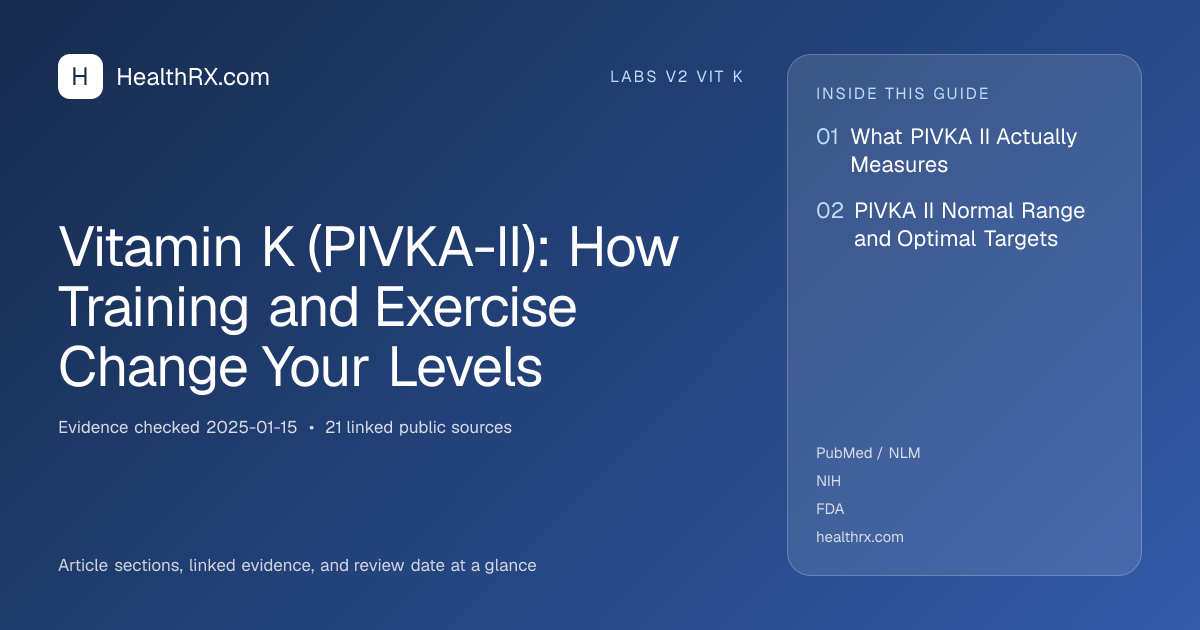 Evidence overview for Vitamin K (PIVKA-II): How Training and Exercise Change Your Levels