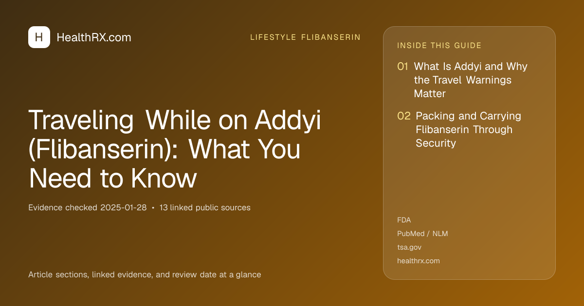 Evidence overview for lifestyle flibanserin: Traveling While on Addyi (Flibanserin): What You Need to Know
