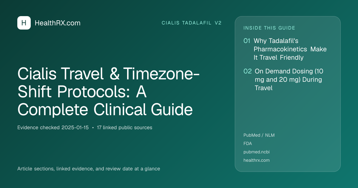 Evidence overview for cialis tadalafil v2: Cialis Travel & Timezone-Shift Protocols: A Complete Clinical Guide