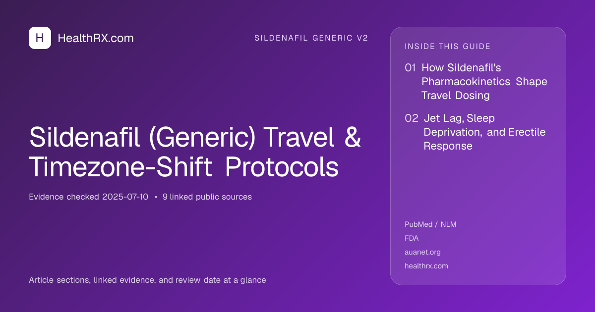 Evidence overview for sildenafil generic v2: Sildenafil (Generic) Travel & Timezone-Shift Protocols