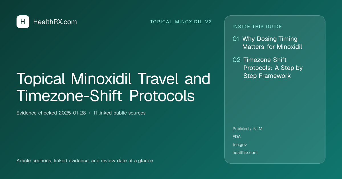 Evidence overview for topical minoxidil v2: Topical Minoxidil Travel and Timezone-Shift Protocols