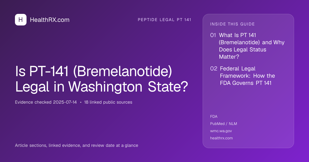 Evidence overview for Is PT-141 (Bremelanotide) Legal in Washington State?