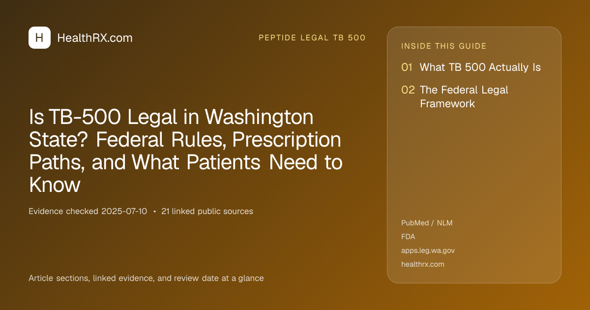 Evidence overview for Is TB-500 Legal in Washington State? Federal Rules, Prescription Paths, and What Patients Need to Know
