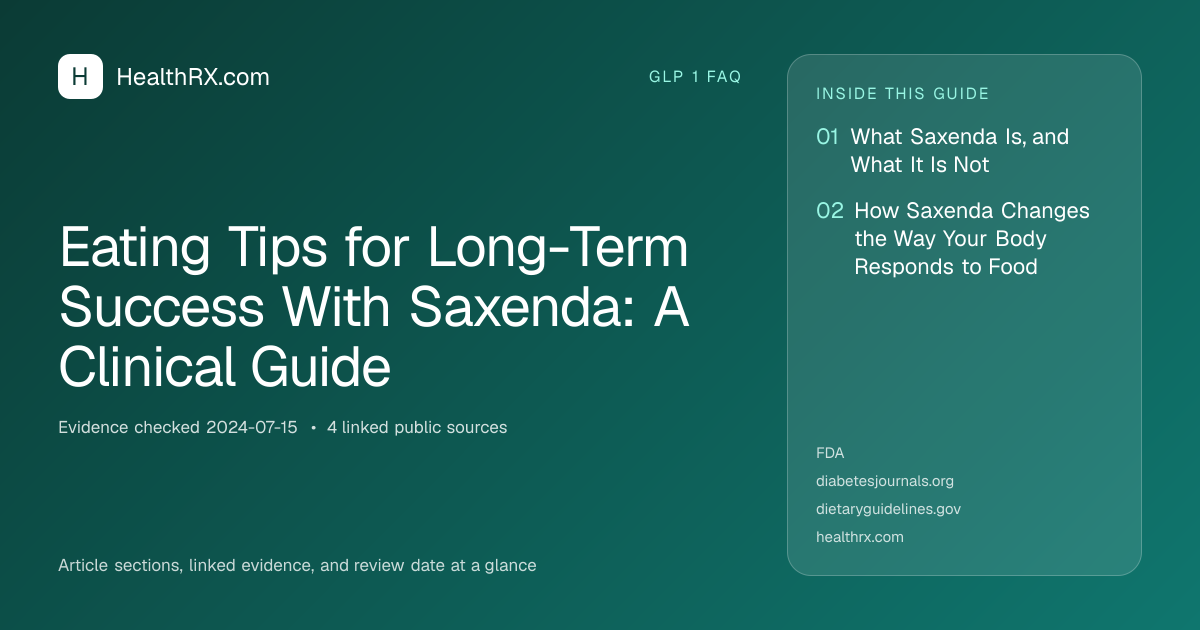 Evidence overview for Eating Tips for Long-Term Success With Saxenda: A Clinical Guide