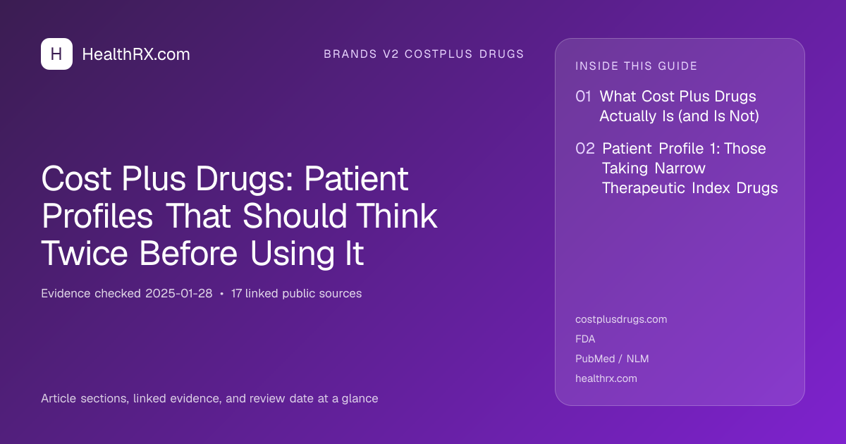 Evidence overview for Cost Plus Drugs: Patient Profiles That Should Think Twice Before Using It