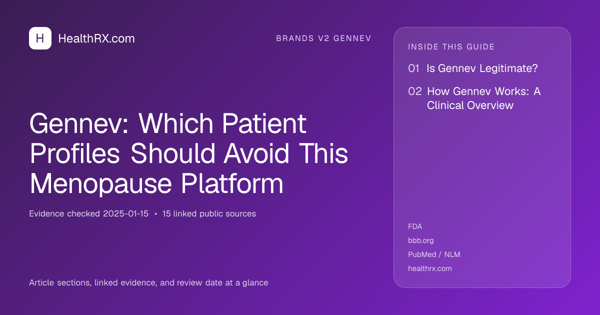 Evidence overview for Gennev: Which Patient Profiles Should Avoid This Menopause Platform