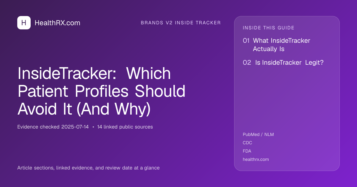 Evidence overview for InsideTracker: Which Patient Profiles Should Avoid It (And Why)