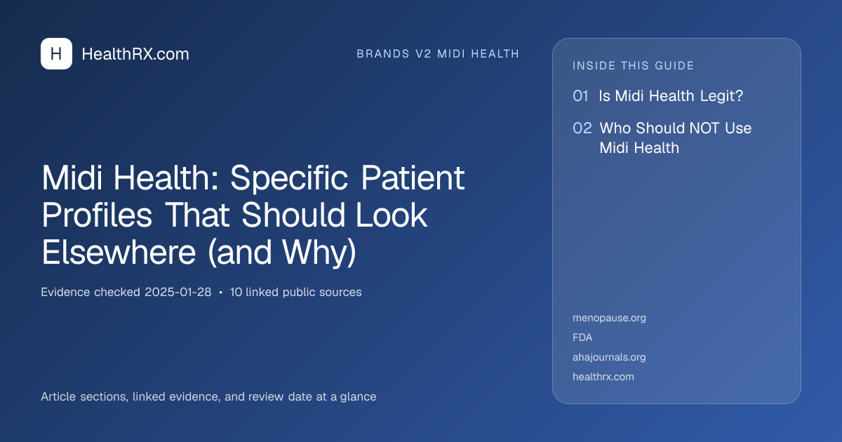 Evidence overview for Midi Health: Specific Patient Profiles That Should Look Elsewhere (and Why)