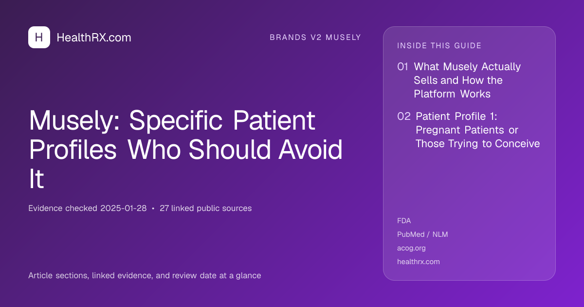 Evidence overview for brands v2 musely: Musely: Specific Patient Profiles Who Should Avoid It