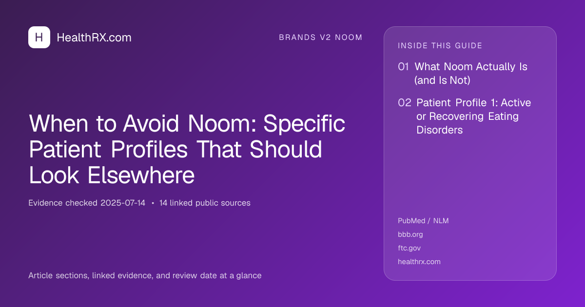 Evidence overview for When to Avoid Noom: Specific Patient Profiles That Should Look Elsewhere