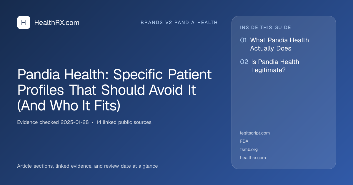 Evidence overview for Pandia Health: Specific Patient Profiles That Should Avoid It (And Who It Fits)