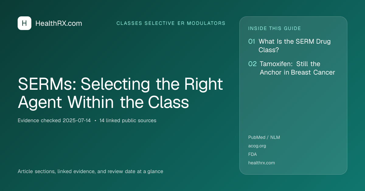 Evidence overview for SERMs: Selecting the Right Agent Within the Class