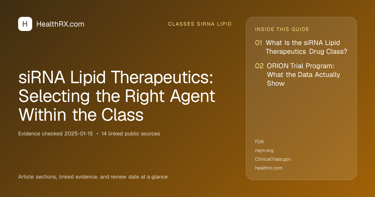 Evidence overview for siRNA Lipid Therapeutics: Selecting the Right Agent Within the Class