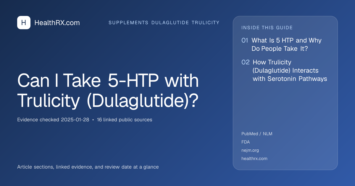 Evidence overview for Can I Take 5-HTP with Trulicity (Dulaglutide)?