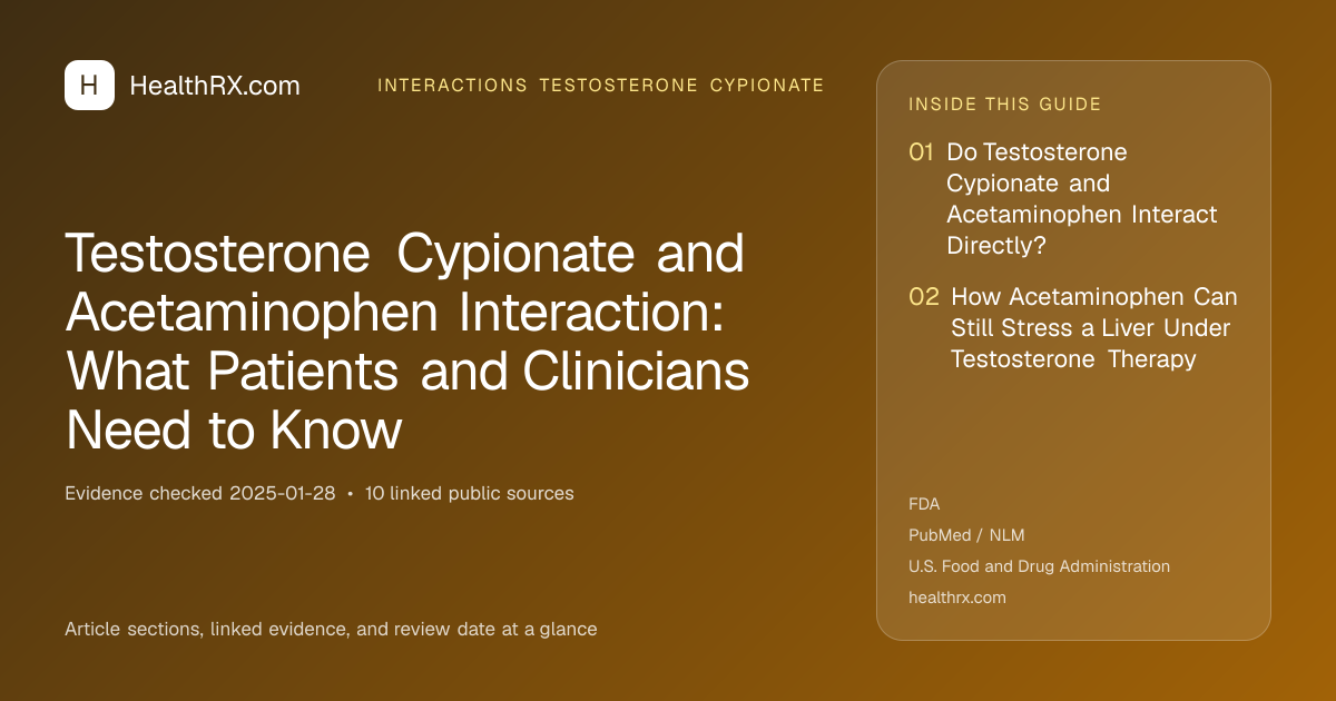 Evidence overview for Testosterone Cypionate and Acetaminophen Interaction: What Patients and Clinicians Need to Know