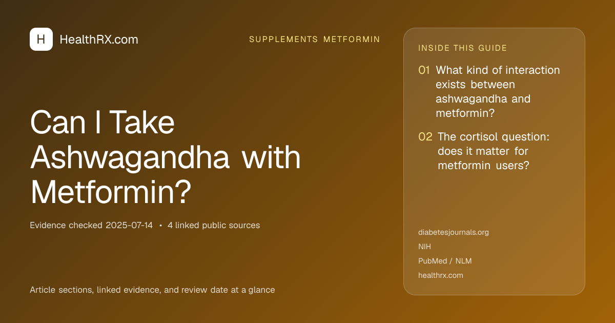 Evidence overview for supplements metformin: Can I Take Ashwagandha with Metformin?