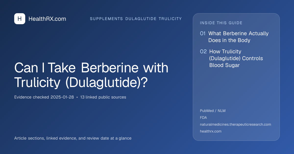 Evidence overview for Can I Take Berberine with Trulicity (Dulaglutide)?