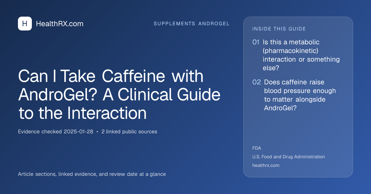 Evidence overview for Can I Take Caffeine with AndroGel? A Clinical Guide to the Interaction