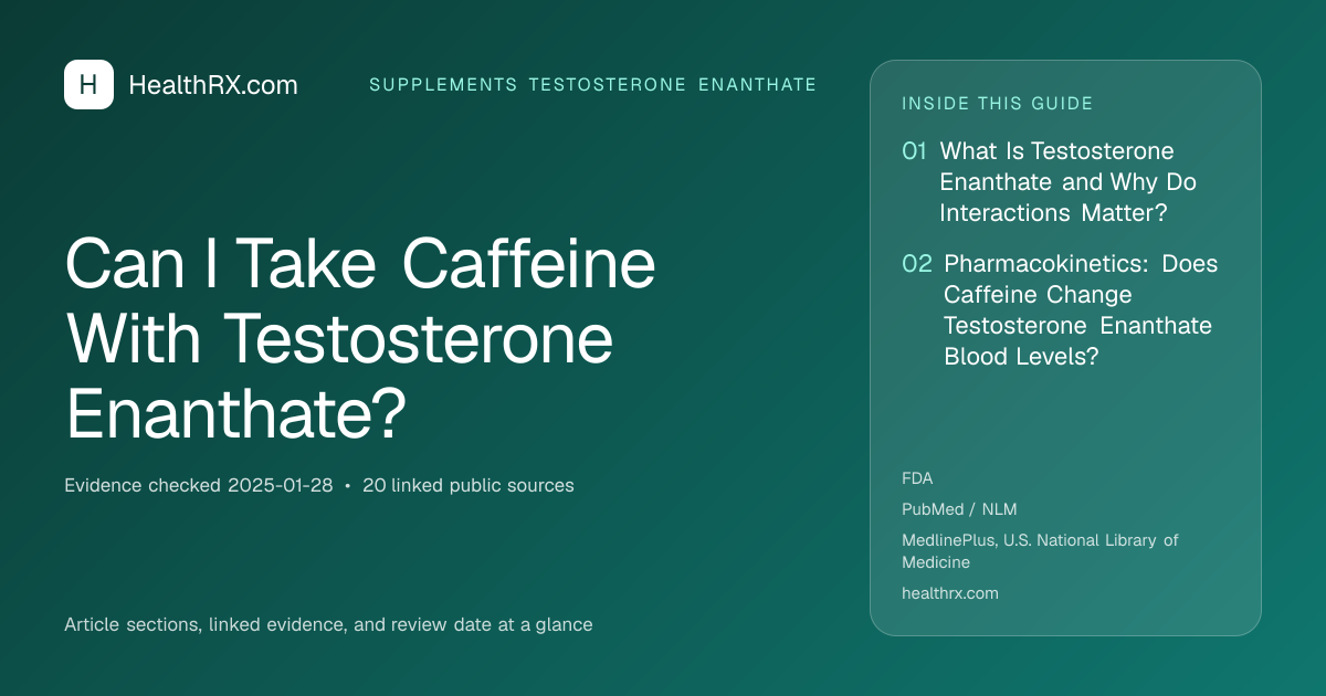Evidence overview for Can I Take Caffeine With Testosterone Enanthate?