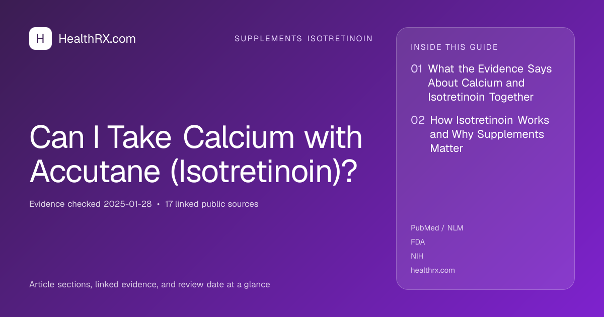Evidence overview for supplements isotretinoin: Can I Take Calcium with Accutane (Isotretinoin)?