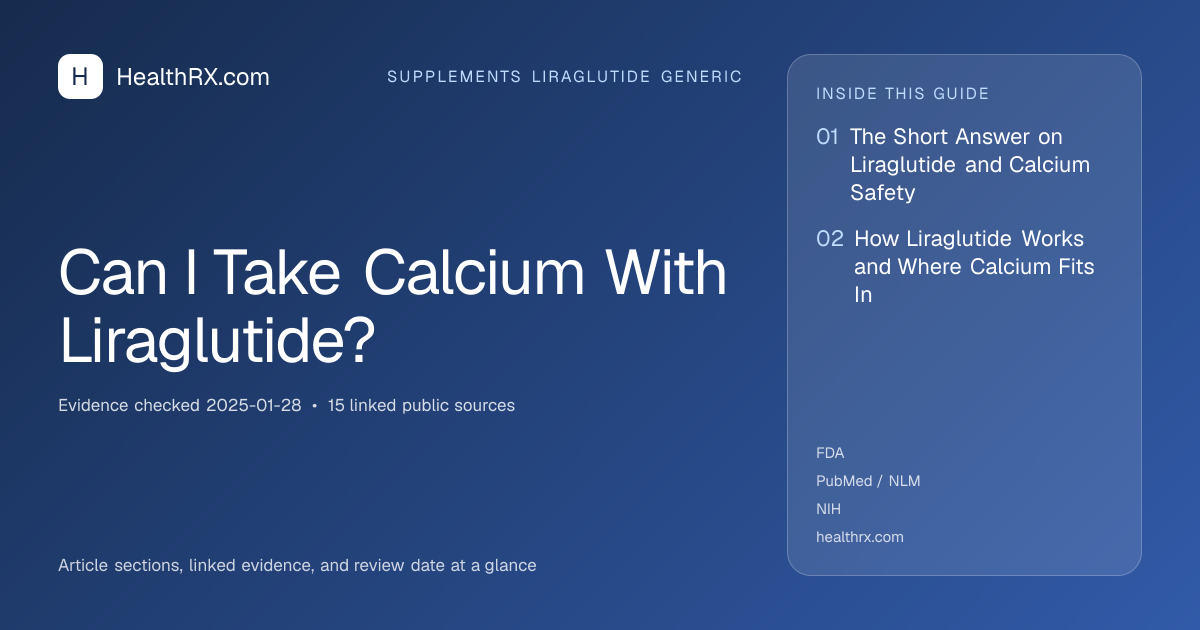 Evidence overview for Can I Take Calcium With Liraglutide?